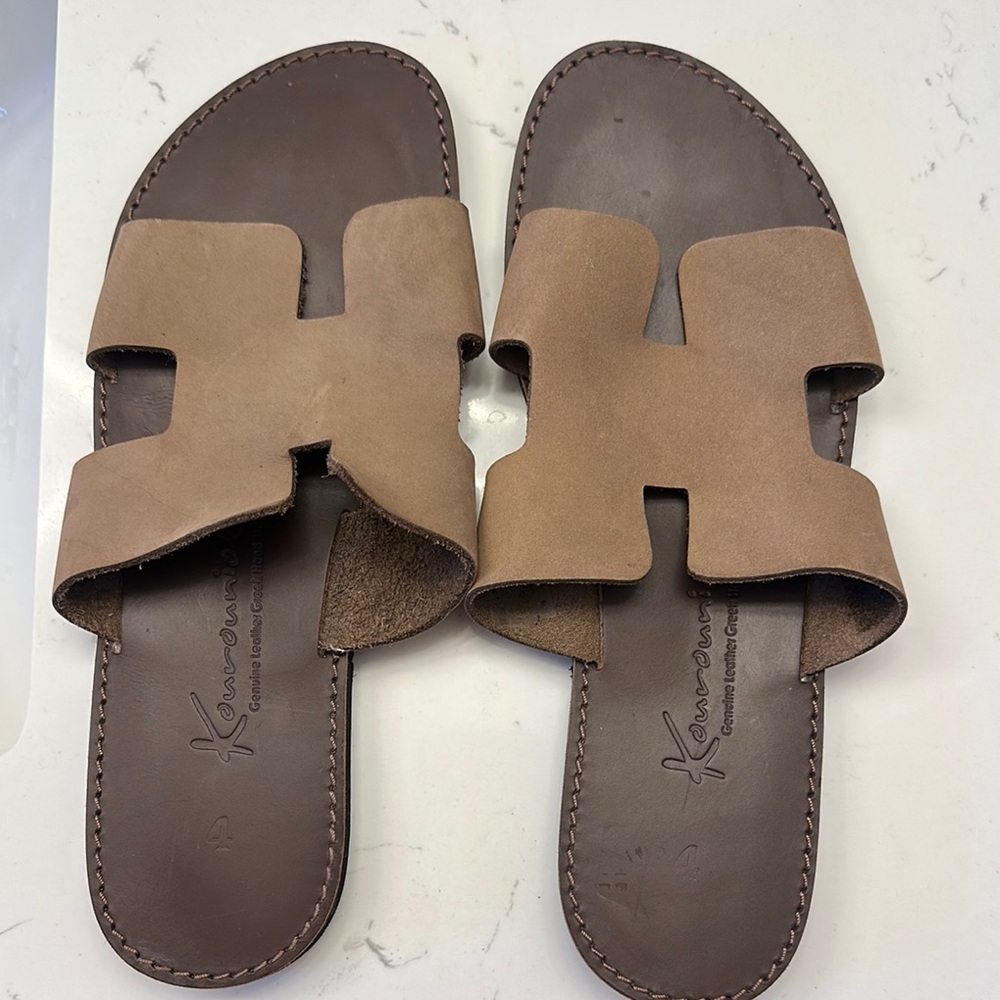 Authentic Greek Brown Leather Sandals for Men from Athens, Greece 🇬🇷